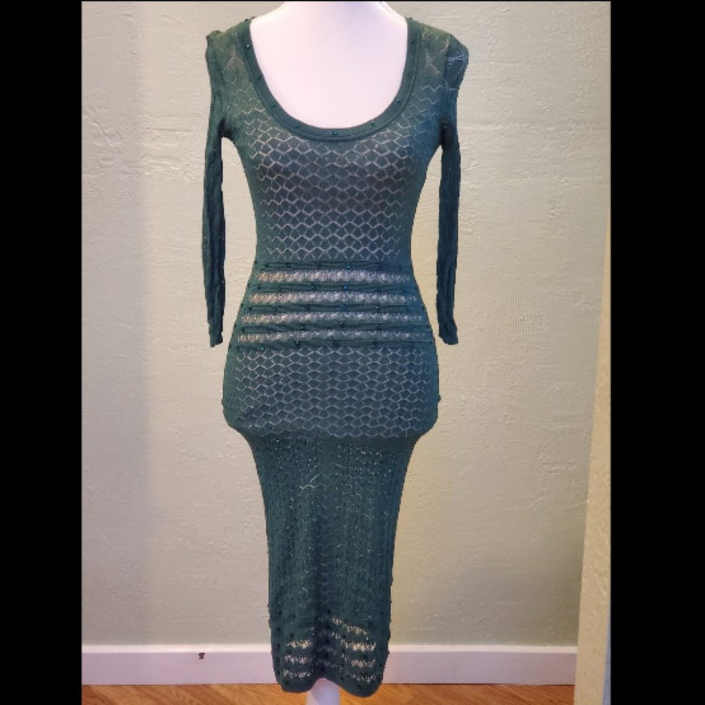 Venus Green Rhinestone Dress - Picture 3 of 10